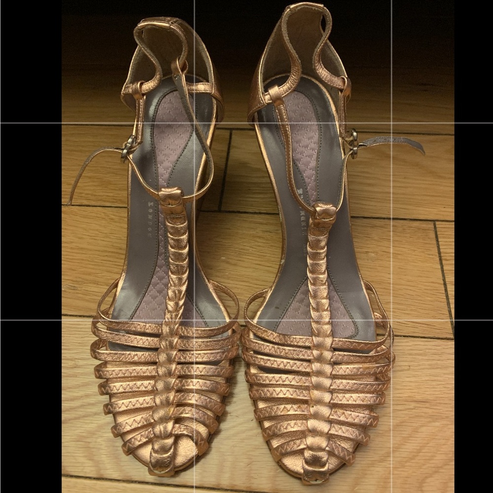 Anya Hindenmarch Rose Gold Strappy Sandal